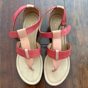 Womens Size 6.5 Coach Leather Strap Heels Back Strap